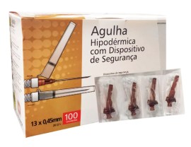 Agulha Hipodérmica Com Dispositivo De Segurança 13 X 0,45mm - 100 Unid - Descarpack